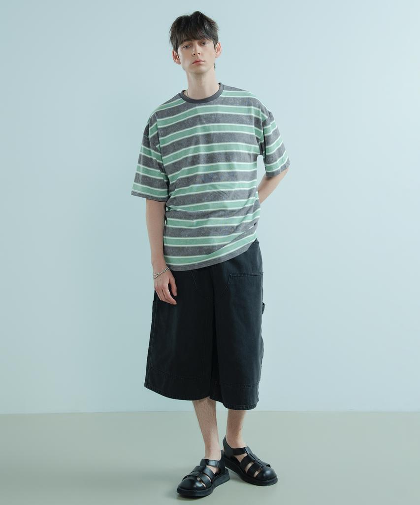 LOGSTORE Salt Washed Striped T-Shirt