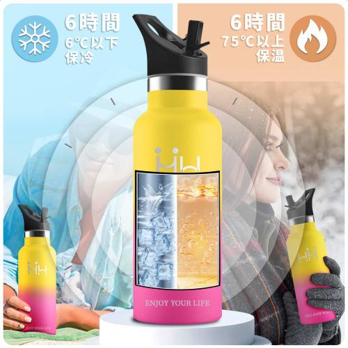 500ml Stainless Steel Water Bottle, Seamless, Easy to Clean, Suitable for Bicycles, Thermos, Coffee, Carbonated Drinks, Stylish, Vacuum Insulated, Kee