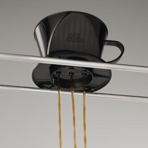 Kalita Coffee Dripper, 101-KP, Black Plastic, for 1-2 People, 3-Hole, Fast Extraction, Extracts Flavor Before Off-Flavors Reach Out. This dripper, #04