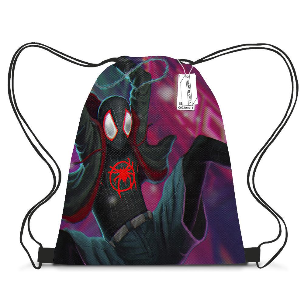 Spider-Man Cartoon Drawstring Backpack Student Casual Bundle Bag Printed Storage Bag