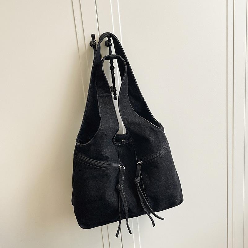 Casual large-capacity denim bag women's 2025 autumn new lightweight shoulder bag commuter tote bag