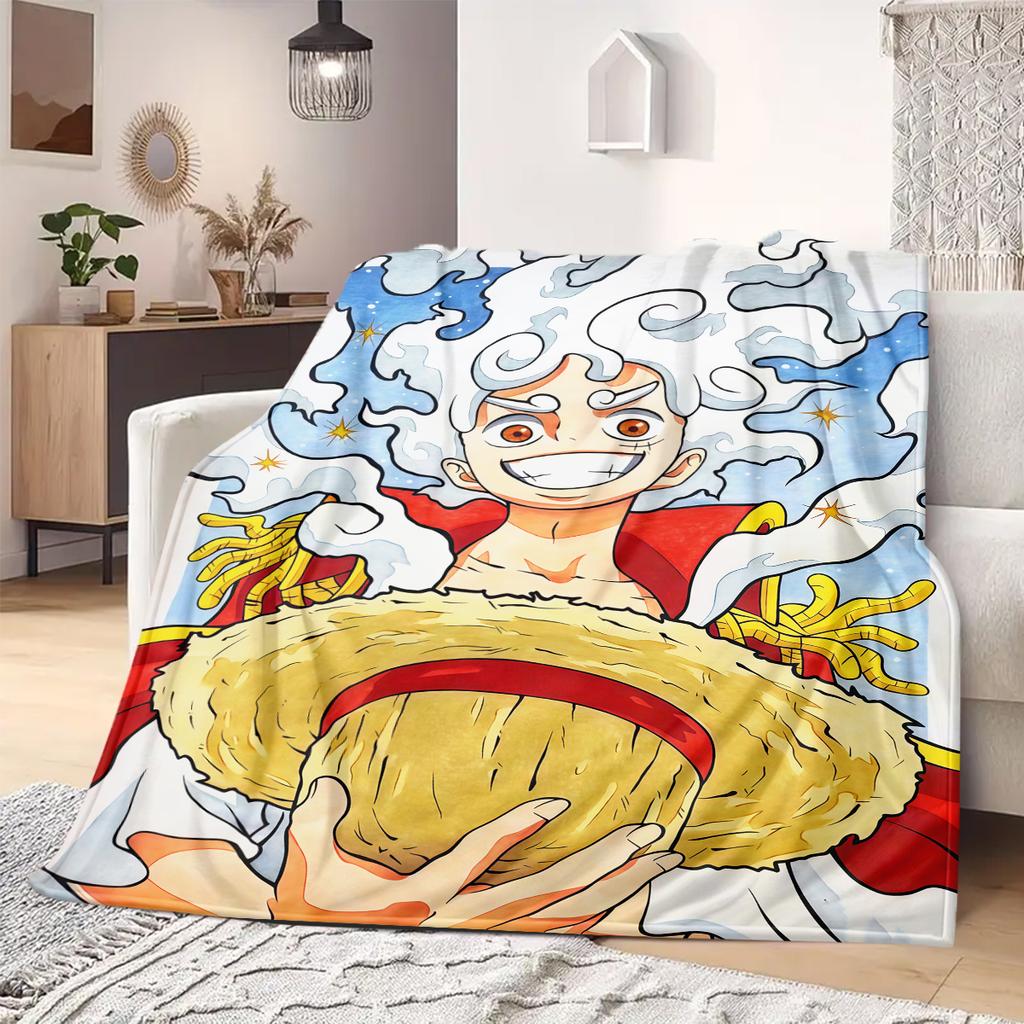 Luffy D Cartoon Print Blanket Warm Comfortable Flannel Blanket Suitable for Bedrooms,Sofas, Beds,Chairs,Travel -QIAO54