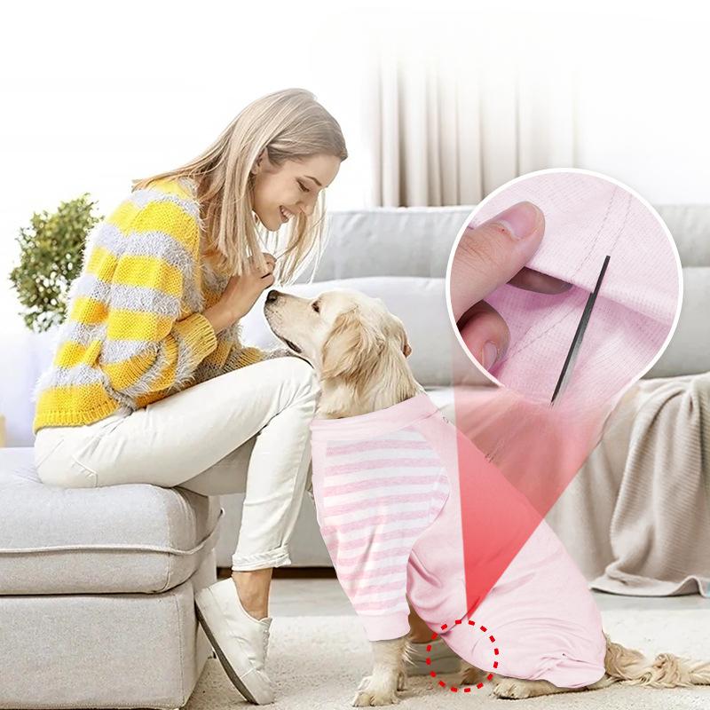 Autumn and Winter Dog Clothes, Pet Home Clothes, Anti-shedding Four-legged Cotton Clothes, Pajamas, Surgical Gowns