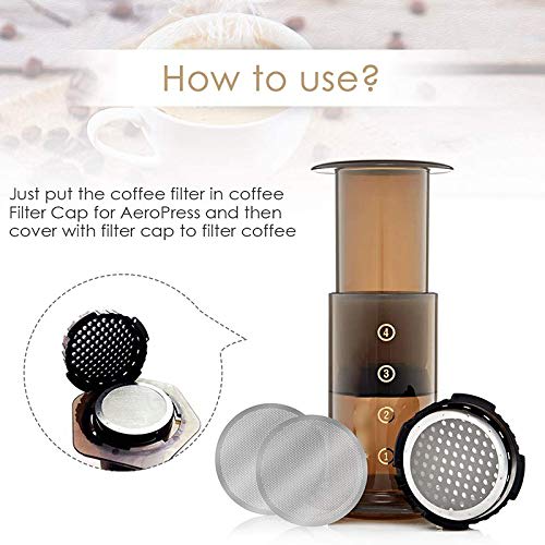 Bumdenuu 3-Pack Metal Reusable Coffee Filter Mesh for Aeropress Coffee Makers and Espresso Makers, Silver