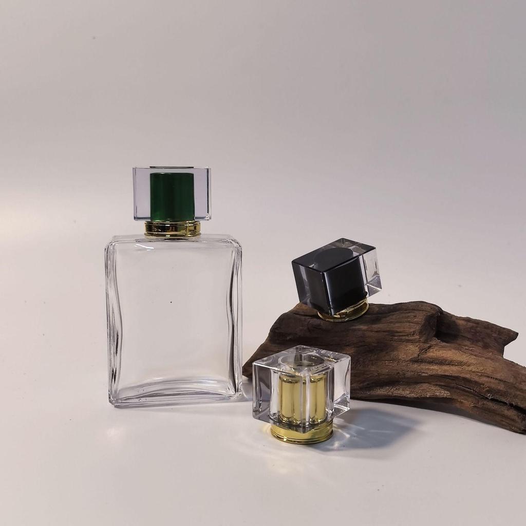50ml Portable Minimalist Square Glass Perfume Bottle with Sprayer