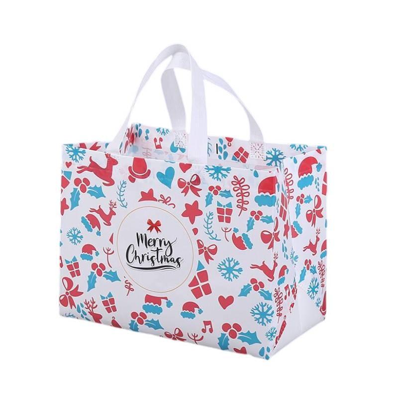 Christmas Santa Claus Snowman Gift Bags Storage Present Decorative Bag Handbag