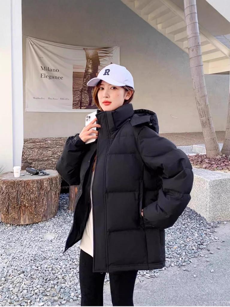 Women's High-End Korean Fashion Down Jacket, Short Style 2025 - Thickened Student Coat for Couples.