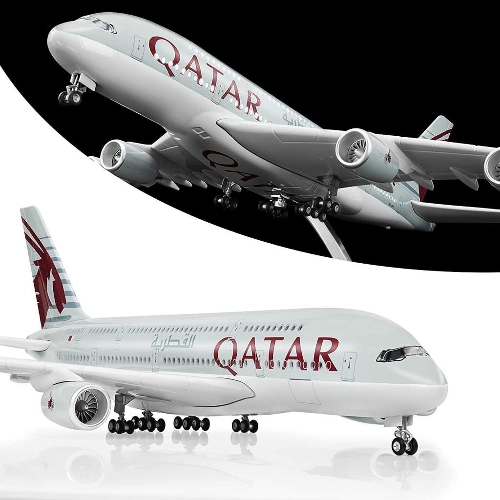 1/160 Scale 50.5CM Airplane Airbus A380 Air France Airline Model W LED Light & Wheel Diecast Plastic Resin Plane For Collection