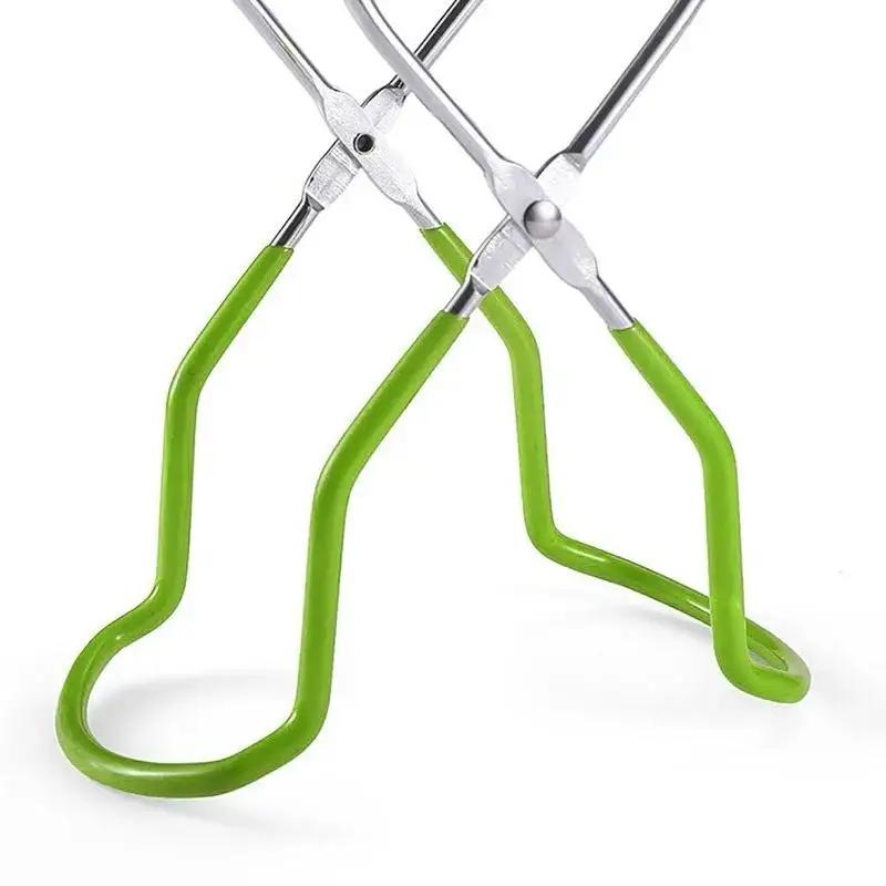 NewCanning Jar Lifter Stainless Steel Can Tongs Clip Heat Resistance Anti-clip Mason Jar Lifter Glass Bottle Holder Kitchen Tool