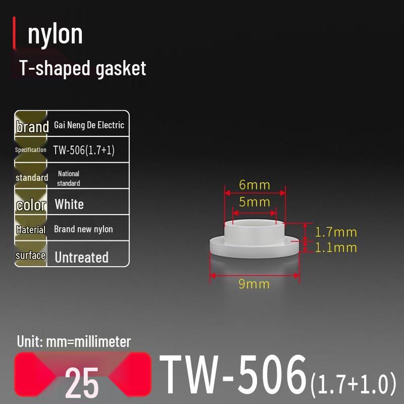 T-förmiger Nylon-Kunststoff-Dichtungsring und Schraubwellenhülse (Für dich: M2-M35)