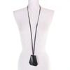 Excellent HERMES Necklace Margiela period leather clochette black leather Women Used