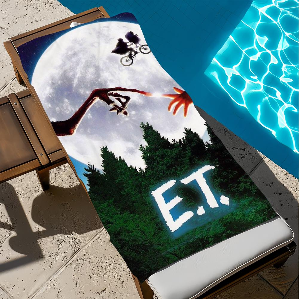 classic movie E-ET-T Towel Large Quick-Drying Microfiber soft Beach Towel for Travel Fitness Sauna Bathing Camping