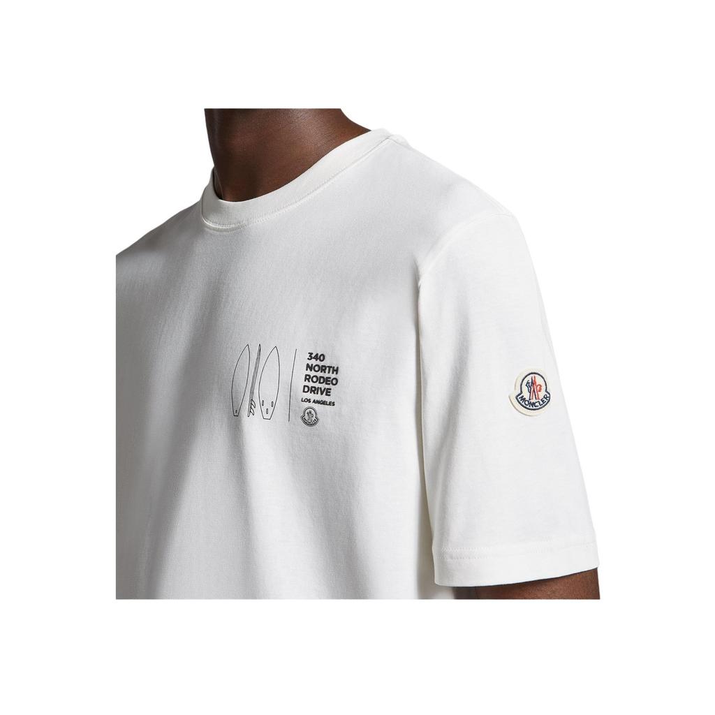 Moncler Printed Pattern Crew Neck Pullover Short Sleeve T-Shirt Men Tops White J10918C0004389AJS034
