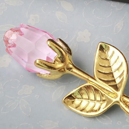 Clear Rose in Gift Box Artistic Flower Sculpture for Valentine's Day Elegant Home Office Decor And Romantic Gift