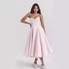 Sexy Women's Clothing New Style Strappy V-Neck Sleeveless Dress with Ruffles and Long Skirt