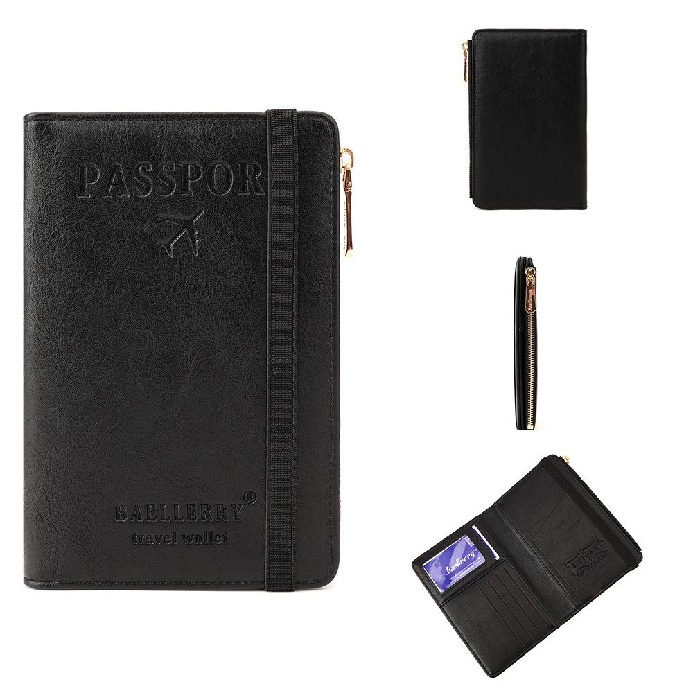 Baellerry Men and Women Short Purse Zipper Coin Purse Travel Wallet Passport Holder Unisex Card Holder