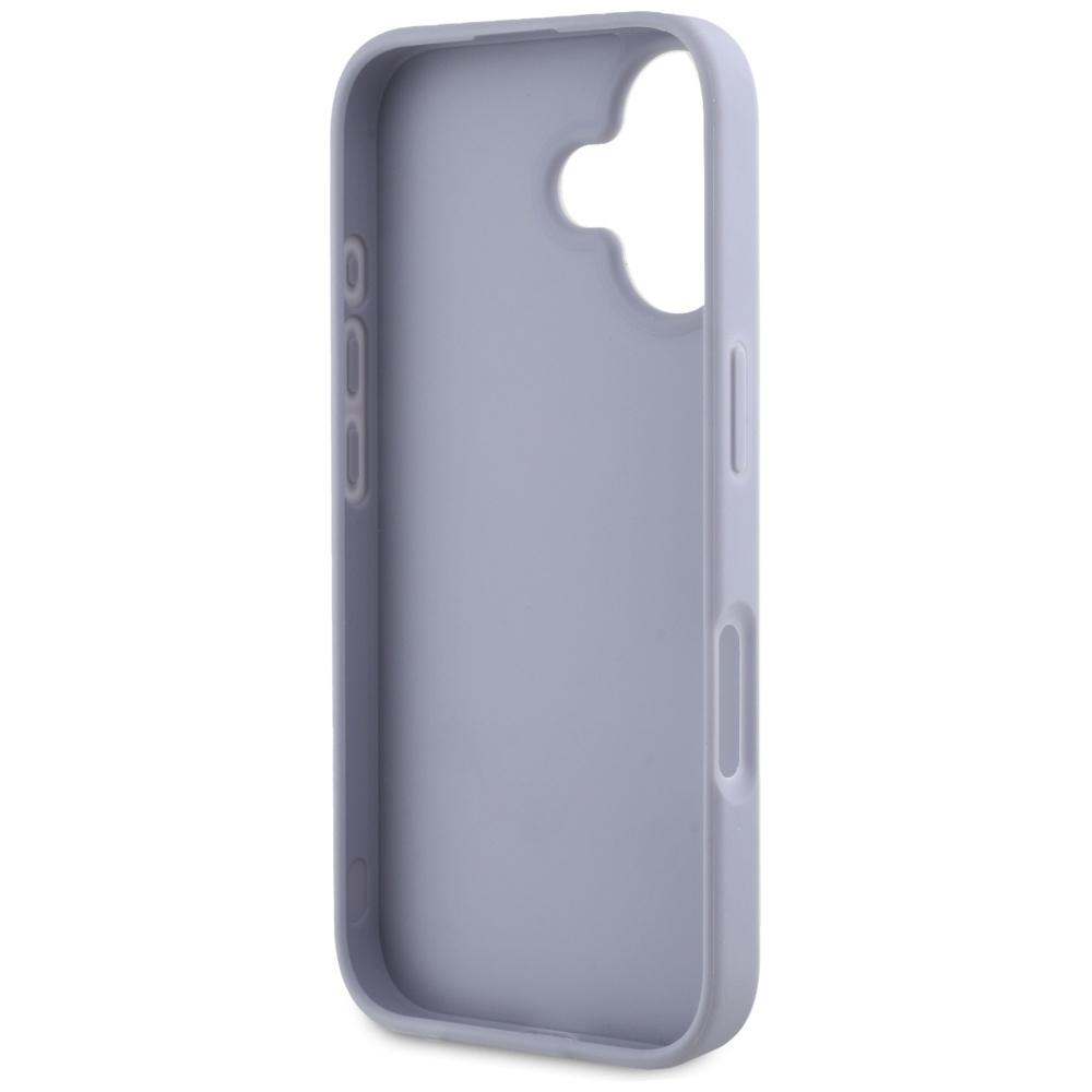 Hülle für iPhone 16 Guess Metall Logo Lila
