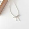 Unique Bowknot Pendant Necklace Fashion Beaded Necklace Elegant Necklace Alloy Texture Suitable for Daily Party Wear