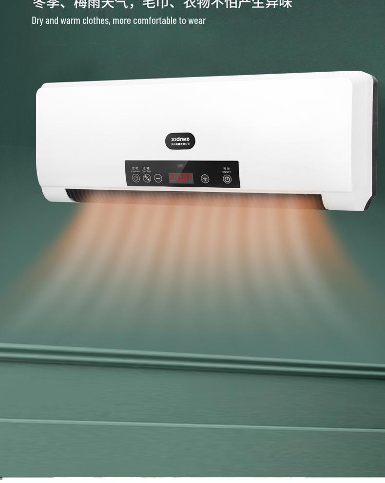 Modern Wall-Mounted Air Conditioner & Heater for Home - Energy-Saving Portable Fan & Hot Air Blower