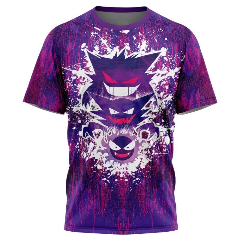 Pok É Mon Multi Character Printed Pattern Adult and Children's Casual Large Loose Breathable Sports Short Sleeve T-shirt Kids