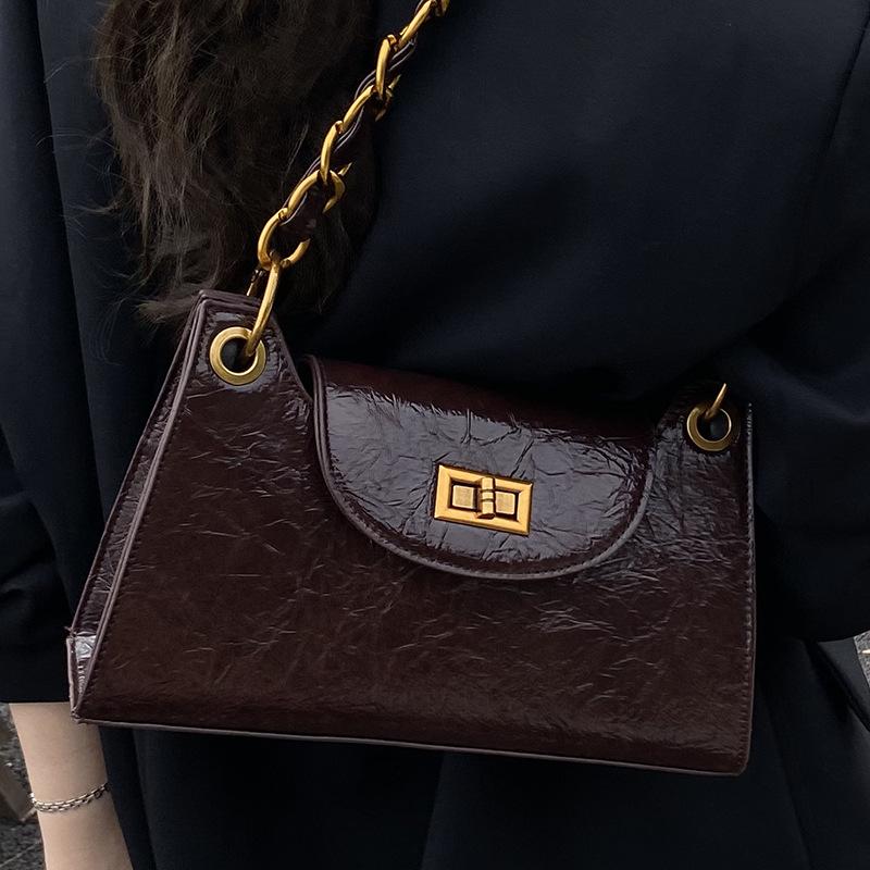 Retro fashionable simple underarm bag women's autumn fashion chain simple commuter shoulder messenger bag