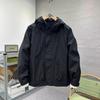 Men's Casual Hooded Jacket - Solid Color Versatile Workwear Windbreaker for Autumn and Winter