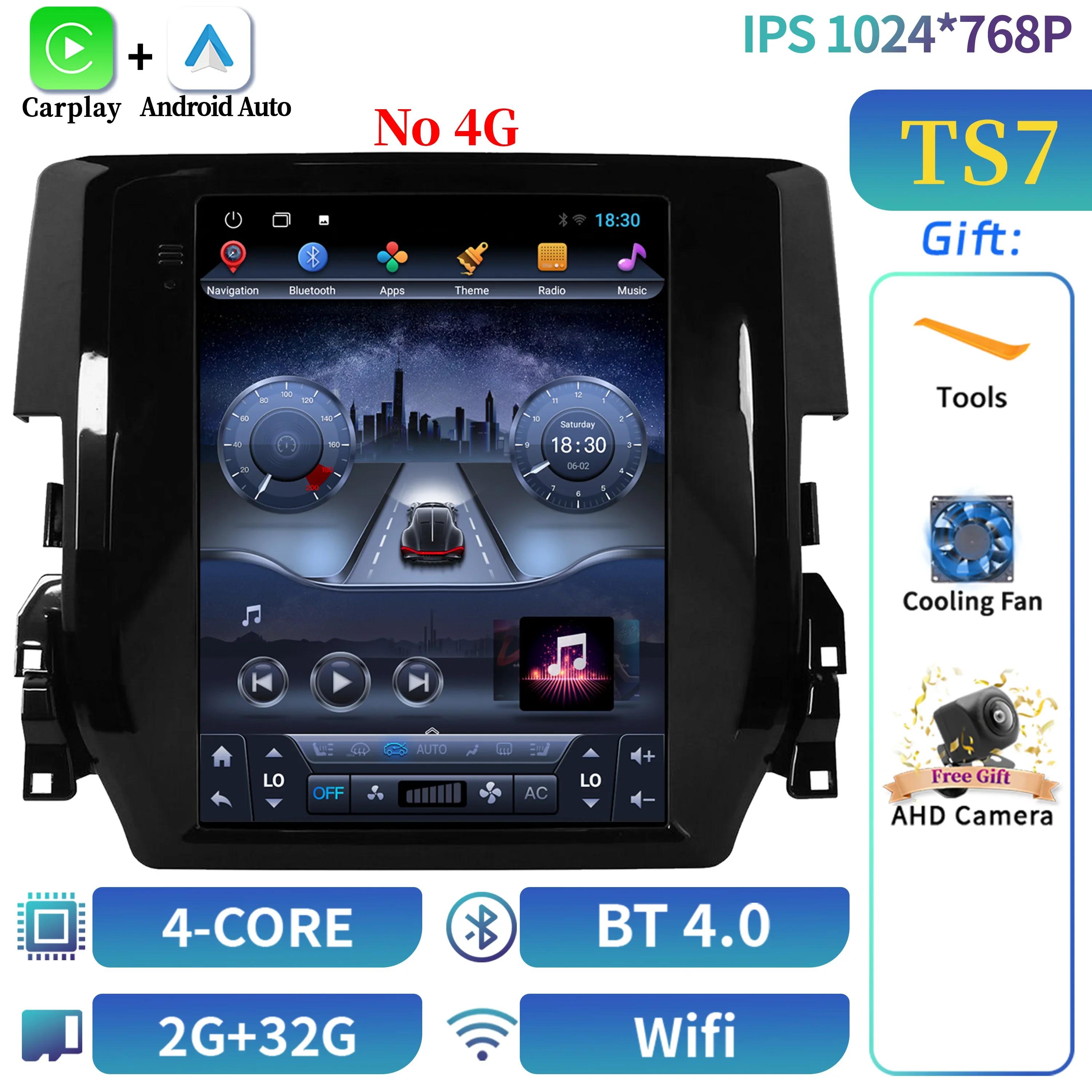 

9.7inch For European Left Rudder Honda Civic 2016-2018 Car Radio Android Multimedia Navigation CarPlay 4G GPS Screen Stereo GPS CHINA