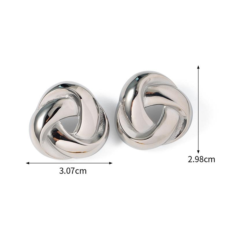 Simple Fashion Gold Color Spiral Twist Knot Earrings For Women Irregular Metal