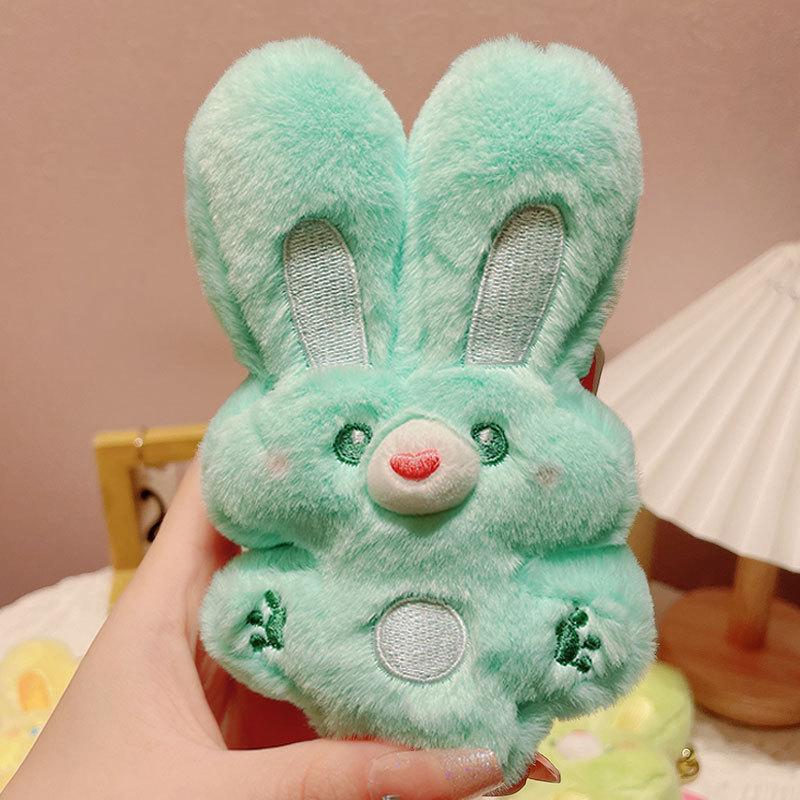 Cute Girl Plush Front Rabbit Wangwang Keychain Exquisite Rabbit Schoolbag Pendant Car Key Chain Gift