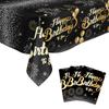 Disposable Party Supplies Black Gold Brilliants Theme Food Safe Ink Printing For Indoors Outdoor Gatherings