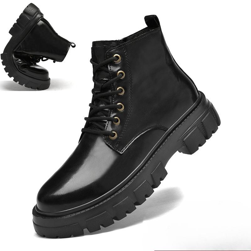 Men's High-top Large-size Short Boots, Motorcycle Boots, Versatile Shoes, Leather Boots