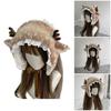 Christmas Theme Plush Hairband Scarf Ear Muffs Leg Covers For Family Gathering Winter Outfit Cosplay Costume Accessory