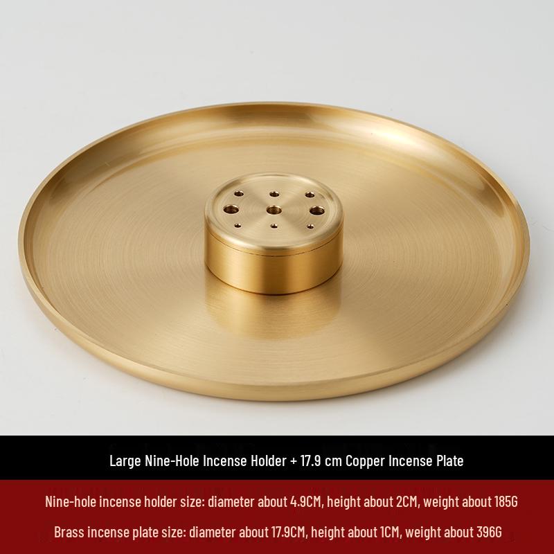 Nine-Hole Zen Brass Incense Holder - Ash-Free & Multi-Hole Mini Burner