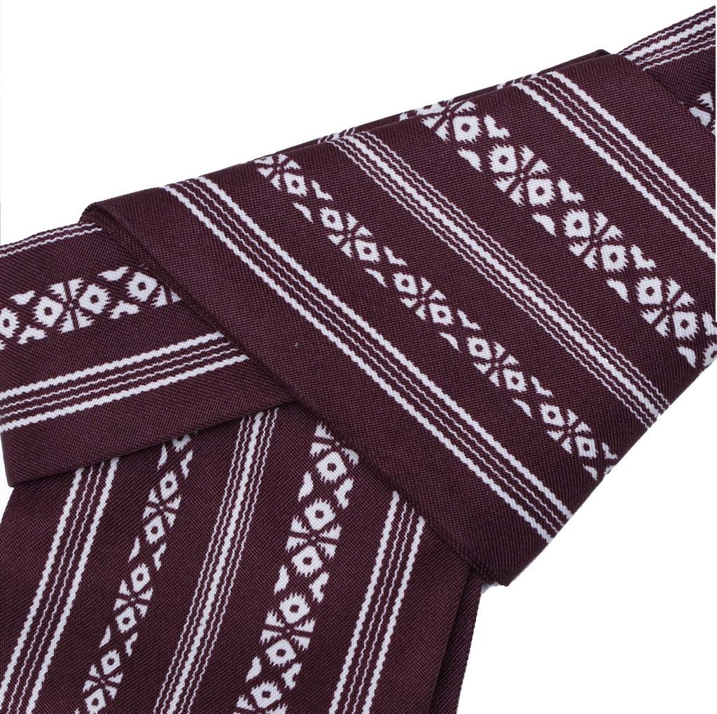 square obi with a kenjo pattern and a knot [KYOETSU] Men's one-touch shell-shaped (B-7 purple)