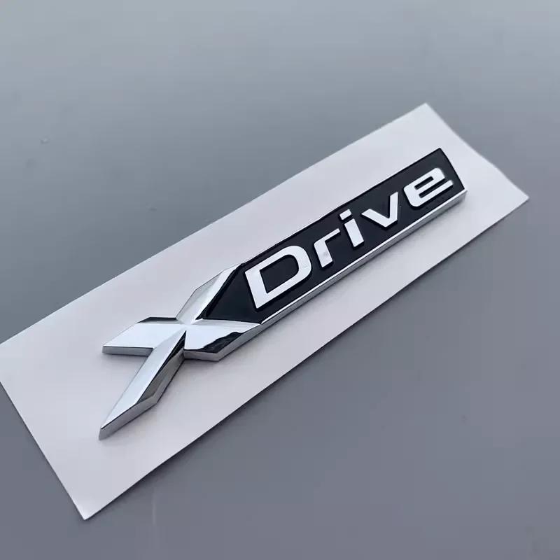 1X New Chrome Black Fender lowercase Letters XDrive Emblems for BMW 1 3 4 5 6 7 Series X1 X3 X4 X5 X6 Z4 GT X Drive Badges LM8