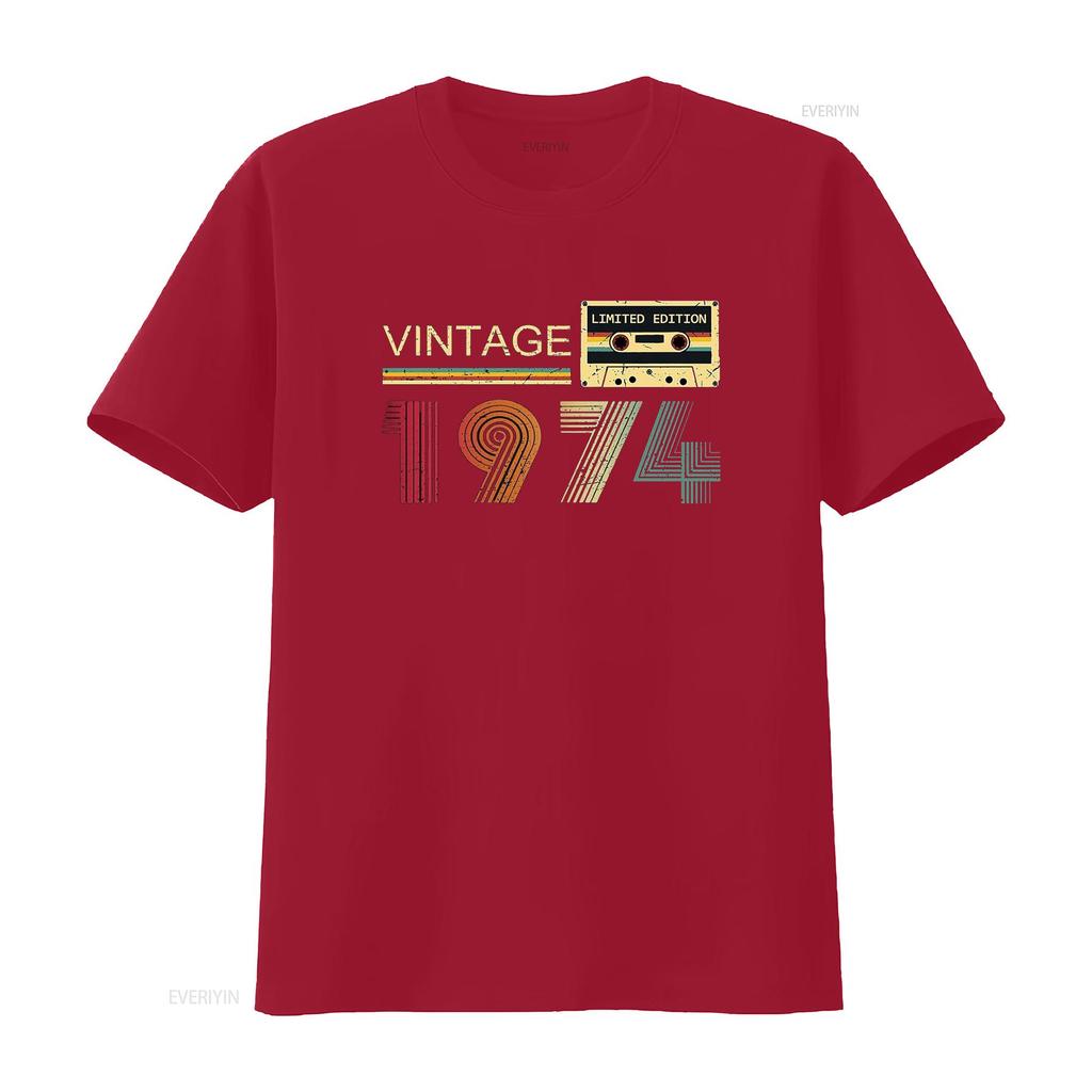 Vintage 1974 T Shirt For Unisex 50th Birthday S Dad Fathers Day Husband Friend Vintage Washed Designer Clothes Breathable Graphic