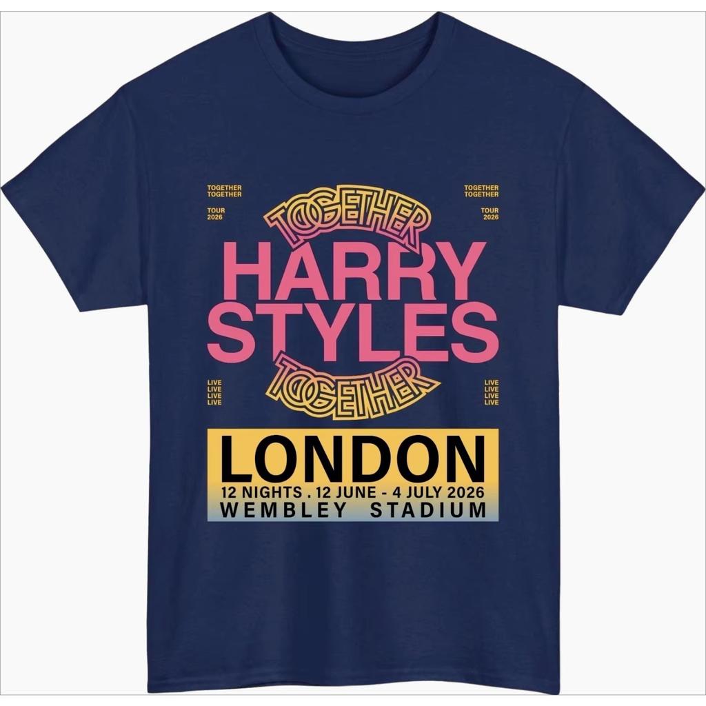 Oversize Fashion Trendy Hip Hop Streetwear Tshirt Harry Styles Together Tour 2026 London Tshirt Unisex Summer Cotton Clothing