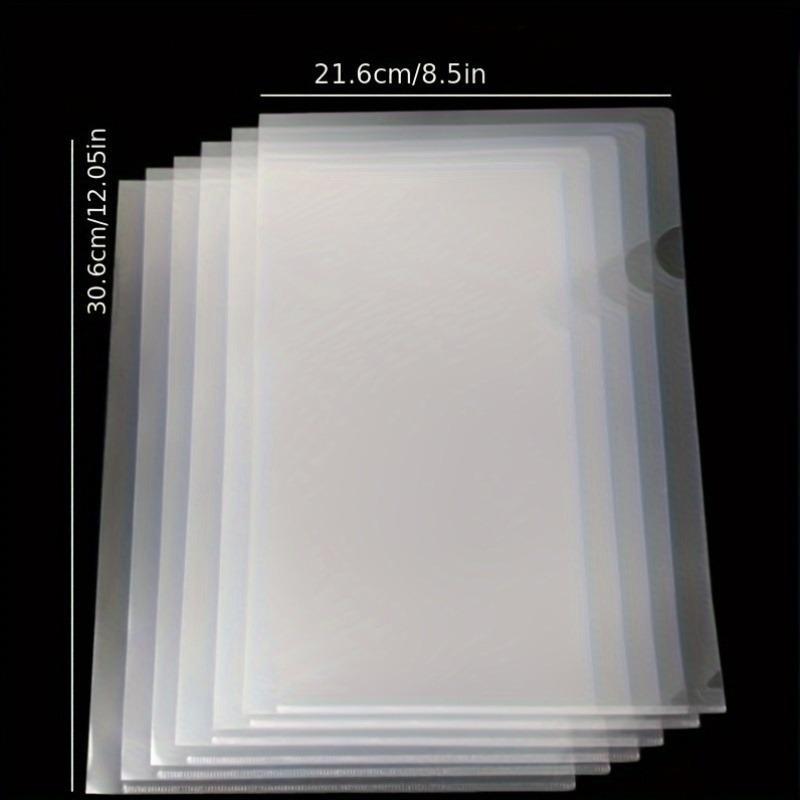10pcs Acrylic L-Shaped File Envelopes for A4 - Clear and Sturdy Document Holder Set for Office Organization