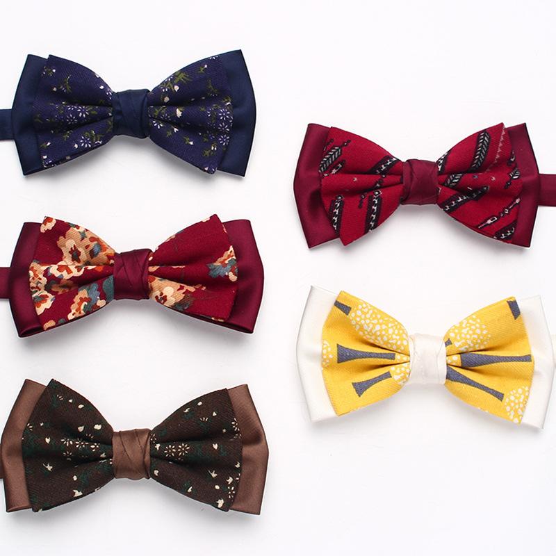 Shuangpin Men'S Bow Tie Business Trend Color Weaving Jacquard Suit Accessories Retro Bow Tie