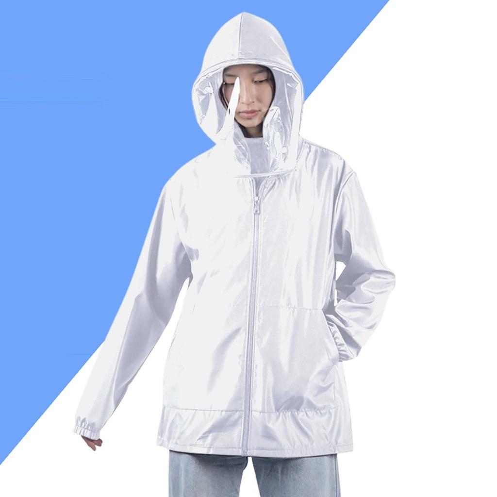 Men Women Hooded Isolation Protective Clothing Droplet  Color Coat Raincoat