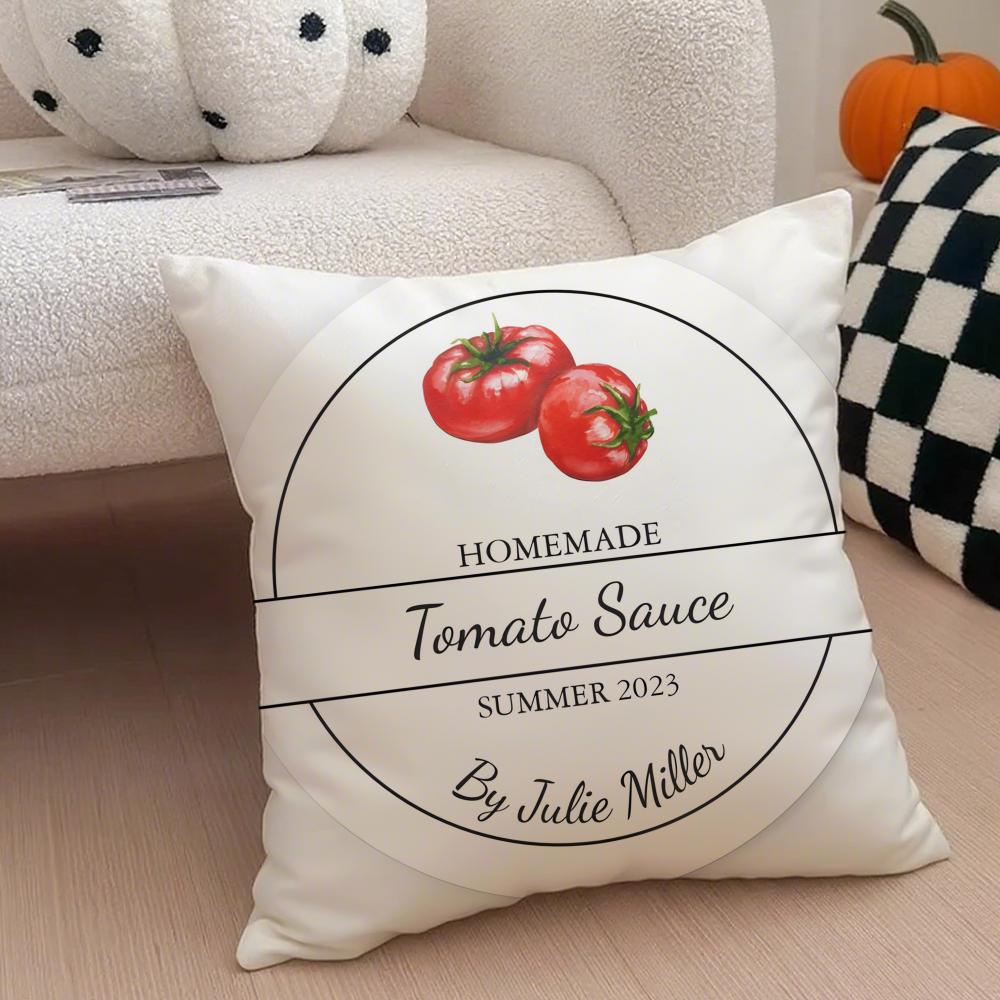 Funny Ketchup Label Cushion Cover Throw Pillow Cover Hidden Button Durable Polyester Chair Cushion