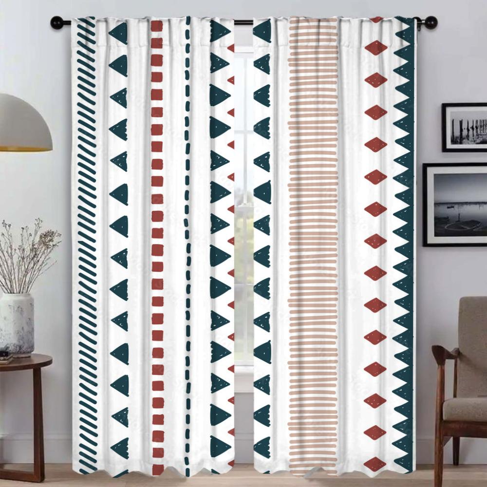 Tulle for Bedroom Bohemian Blackout Curtain for Room 2 Panel Partition Modern Living Room Curtains Halloween Decoration Shades