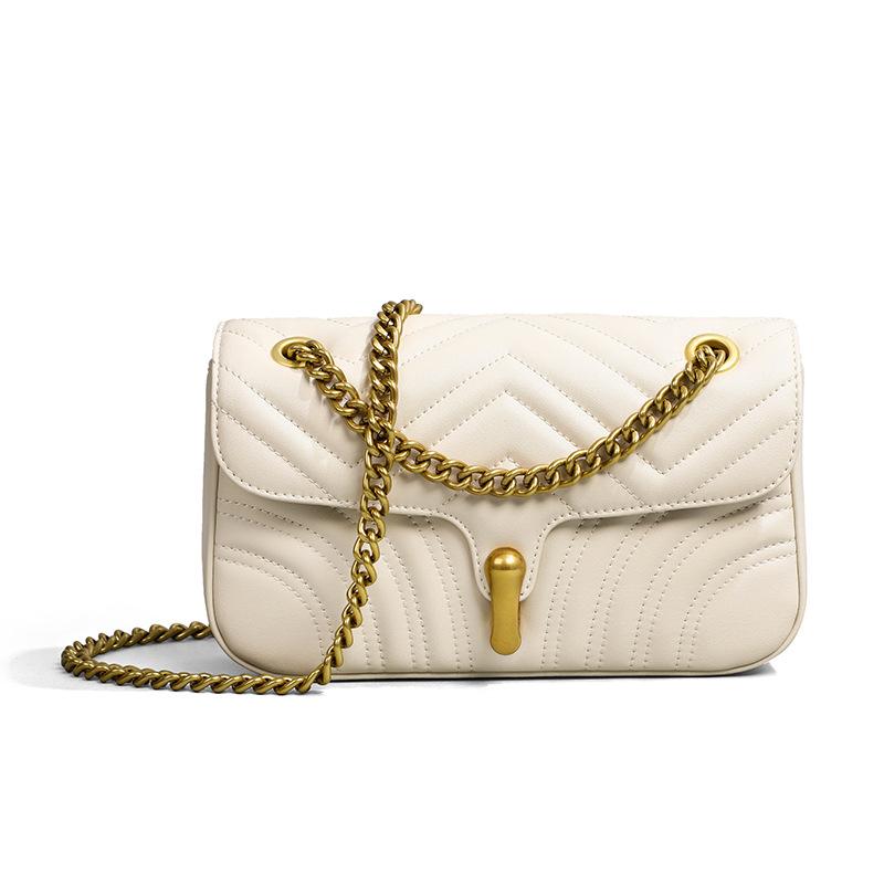 2025 New Fashion Chain Bag Light Luxury Fashion Versatile Crossbody Bag Single Shoulder Underarm Bag Genuine Leather Women's Bag