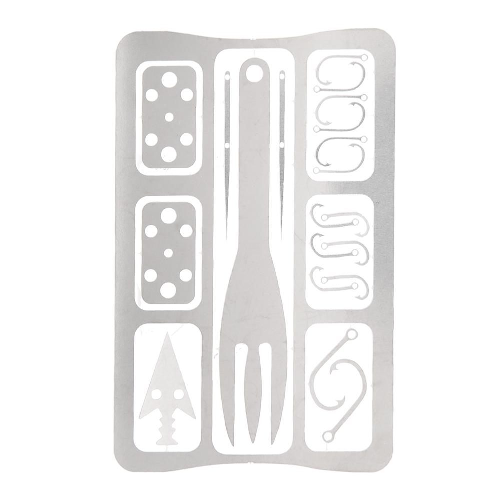 Multiwerkzeug Campingausrüstung Überlebenswerkzeuge Jagd Notfallset Angelausrüstung Angelhakenkarte