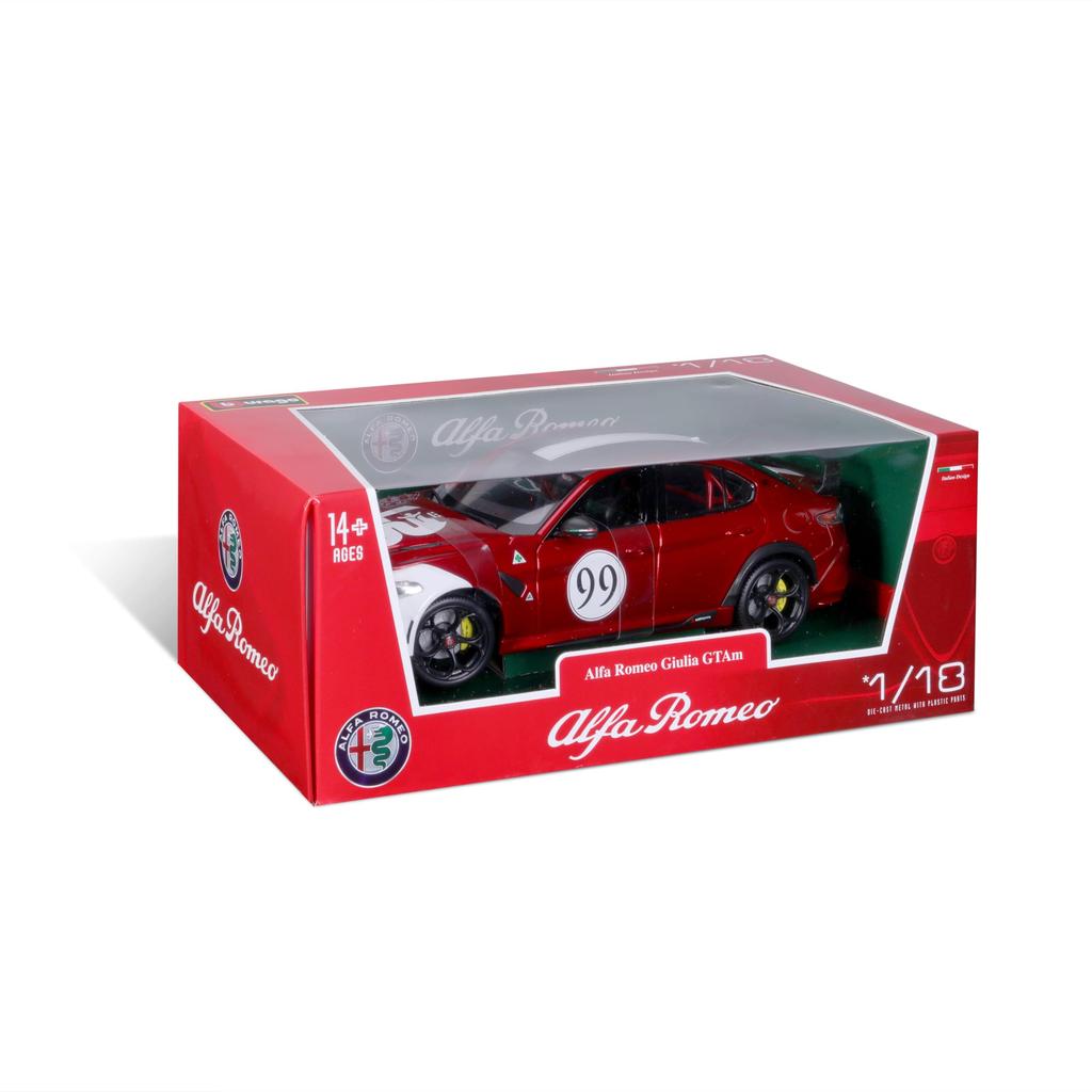 Bburago Scale Alfa Romeo Giulia GTAm 2020 Racing Diecast Model 11049RW 1/18 #99