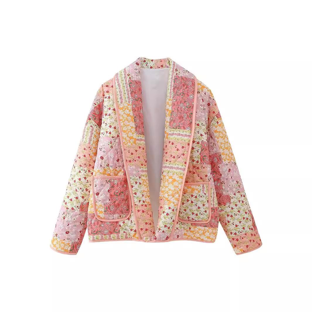

Женская хлопковая куртка осень и зима новые цветочные узоры кардиган хлопковая куртка элегантные женские уличные съемки женские L