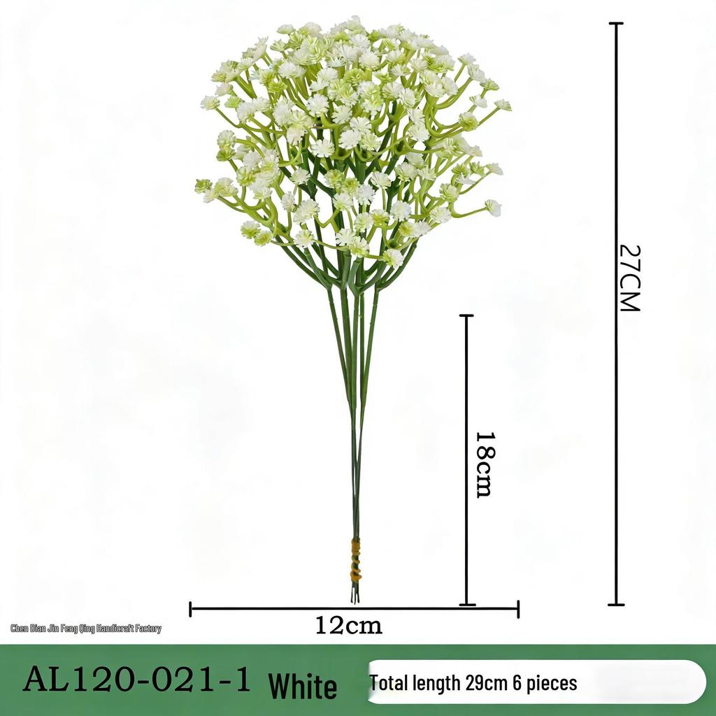 Baby's Breath Artificial Flower Hand Bouquet for Weddings, DIY Soft Rubber Floral Accessories
