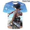 Attack on Titan 3D Pattern T-Shirt for Anime Fans, Stylish Cartoon Tops, Lightweight Polyester Casual Streetwear Clothes
