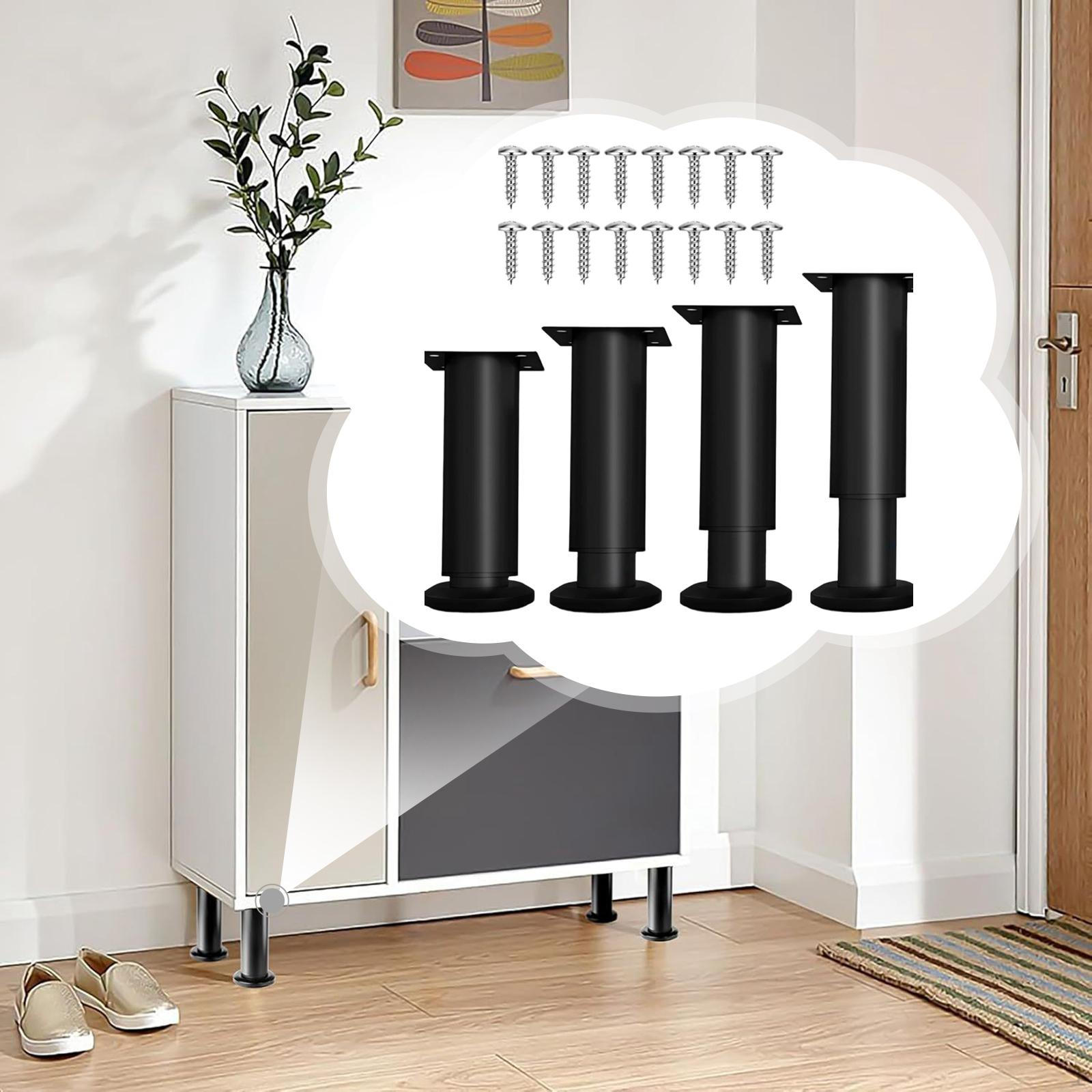 

4Pcs Furniture Support Legs Black Easy to Install Sturdy Multifunctional Cabinet Leg Heavy Duty for