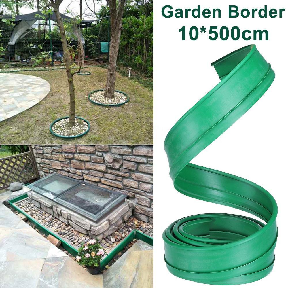 5m Plastic PE Garden Lawn Stone Isolation Path Grass Edging Fence Belt Border